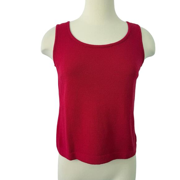 St. John Knit Tank Top Wool Sleeveless Sweater Red | Size: P (XS/S) - Picture 1 of 9